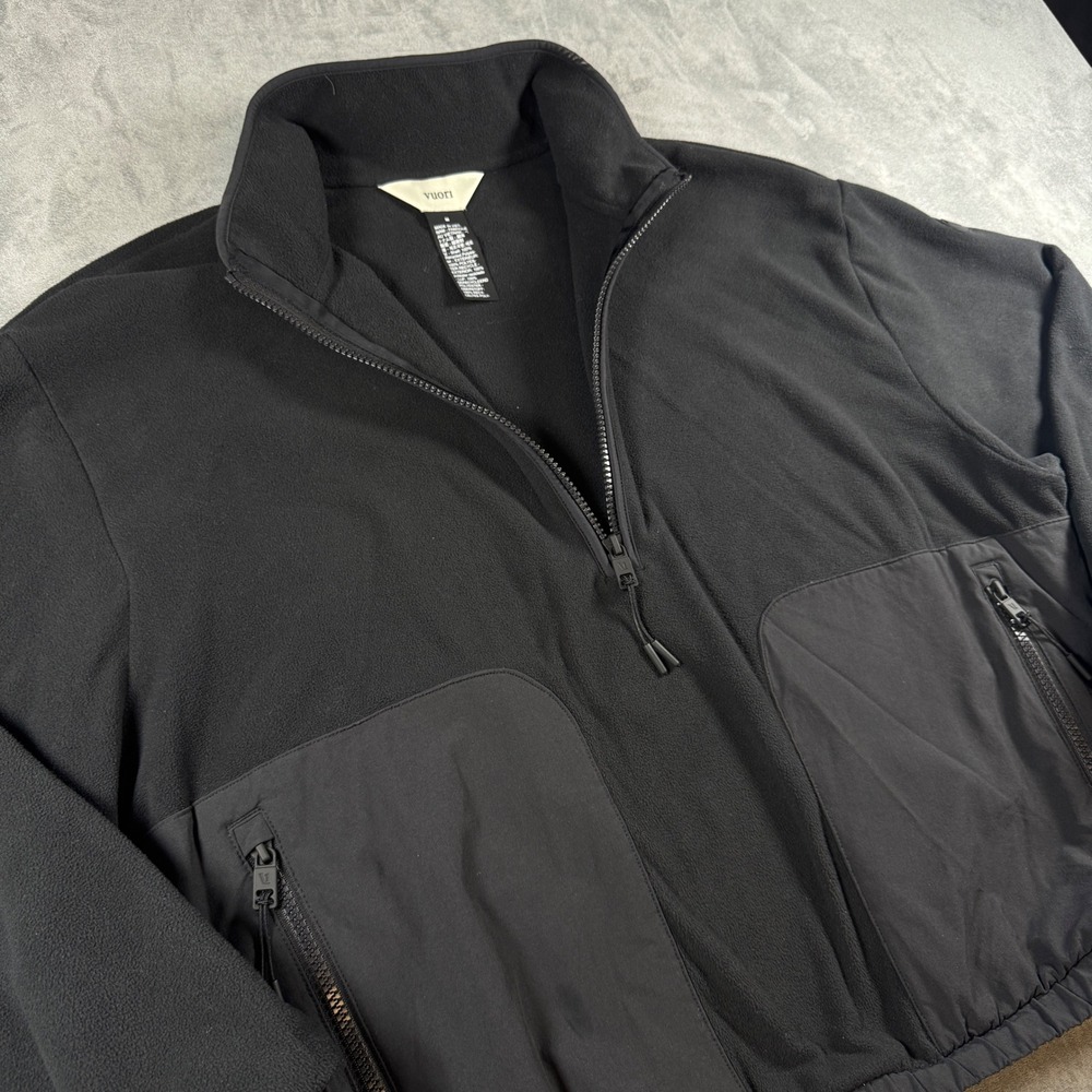 Vuori Womens Alpine Polartec Half Zip Fleece Pullover Black VW599 Size M